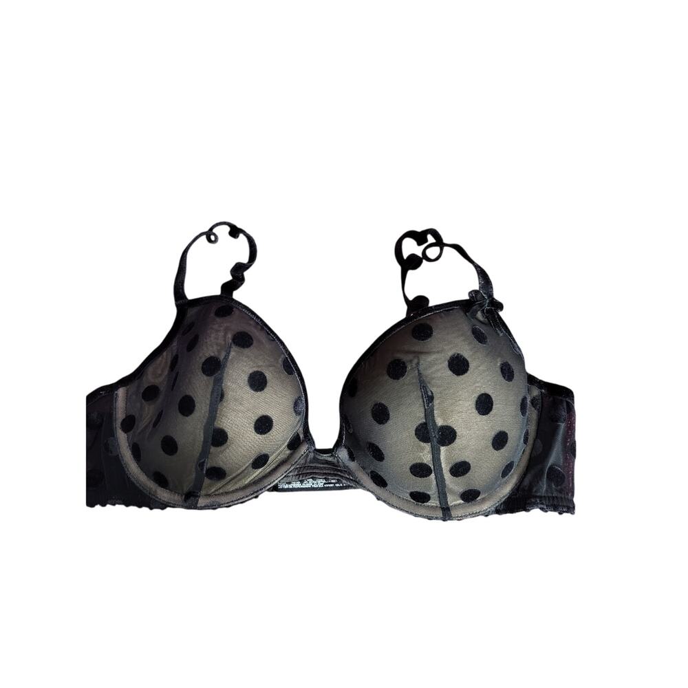 Gap Body‎ Bra 36B Womens Underwired Black Polka Dot Adjustable Straps